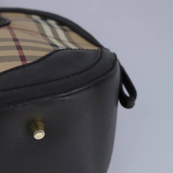 BURBERRY Nova Check Hand Bag PVC 2way Beige Gold Auth 96941 - Picture 16 of 16